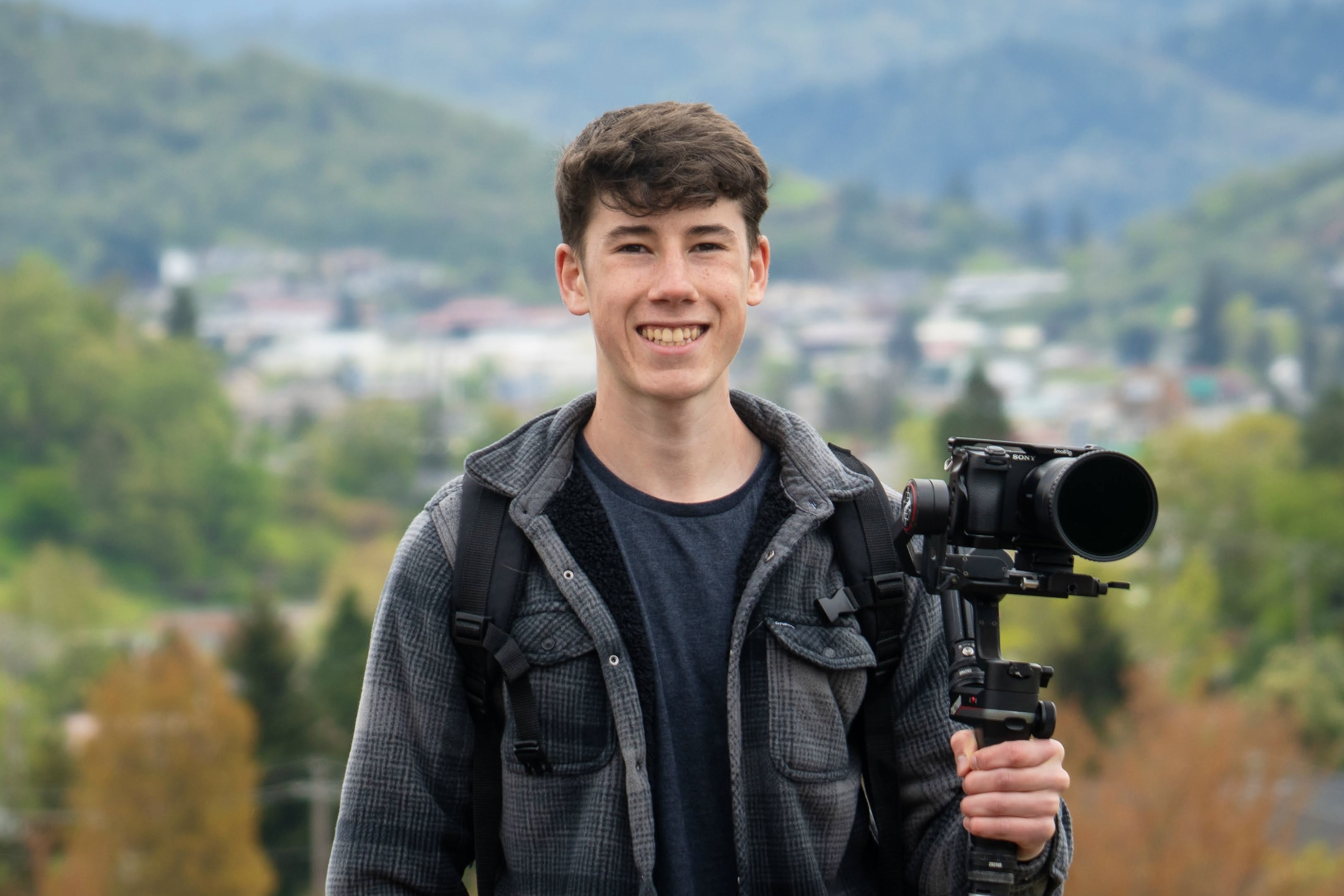 Elijah Finlay with his camera