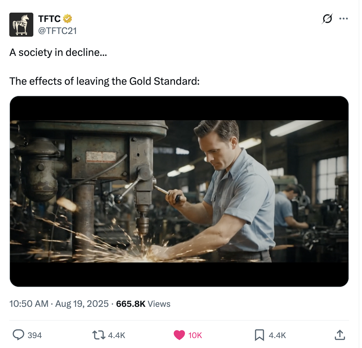 TFTC tweet featuring AI video work